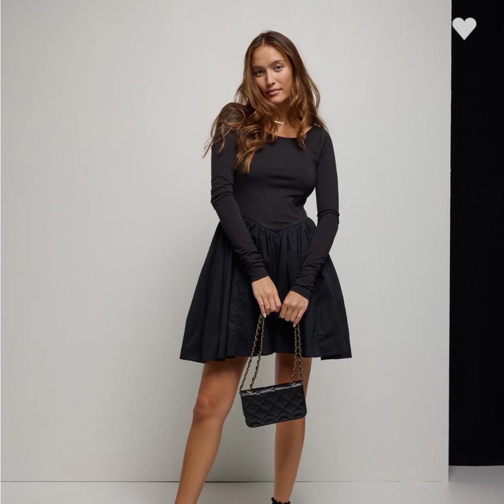 AE Long-Sleeve Knit Mini Dress, Large, Black - New with tags